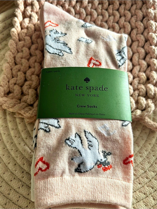 kate spade Accessories - kate spade Crew Socks Animal Print Socks in Pink & Red NWT. 3 Pairs